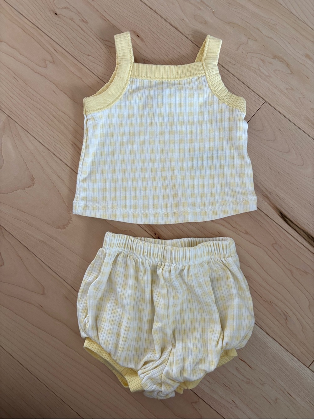 Old Navy Yellow Gingham Tank & Bloomers Set